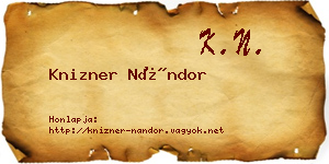 Knizner Nándor névjegykártya