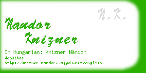 nandor knizner business card