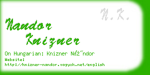 nandor knizner business card